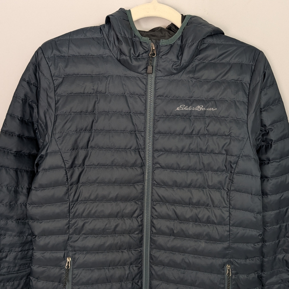 Eddie Bauer Black Quilted Hooded Jacket - Picture 4 of 12